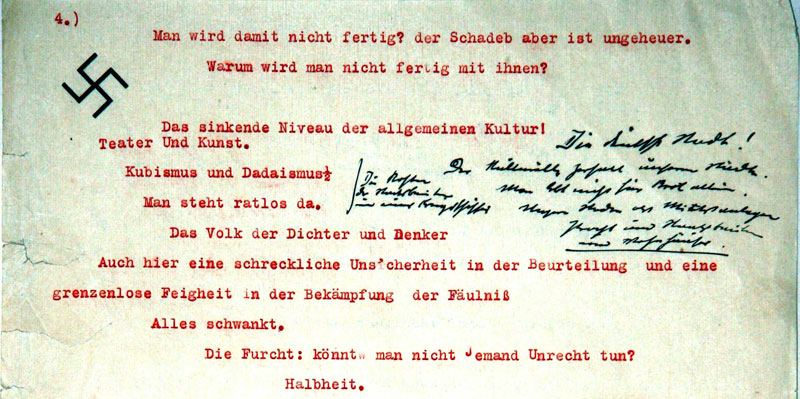 Typoskript zu dem Buch "Mein Kampf" von Adolf Hitler